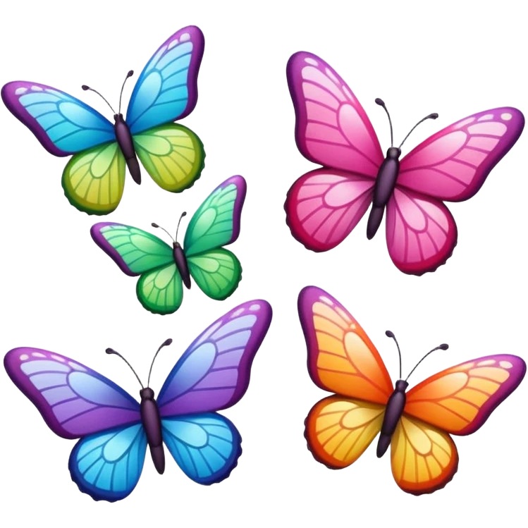 mariposas aesthetic de colores emoji