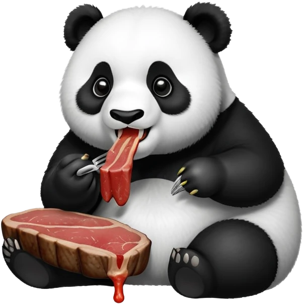 Panda eating steak emoji