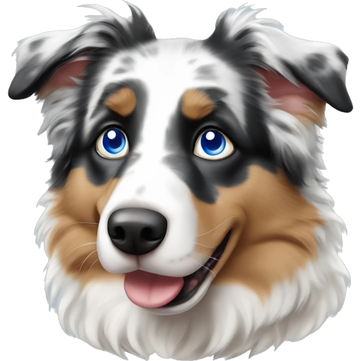 Merle Aussie shepherd with blue eyes emoji