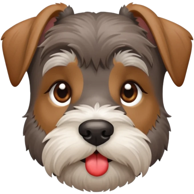 A schnauzer giving a kiss emoji