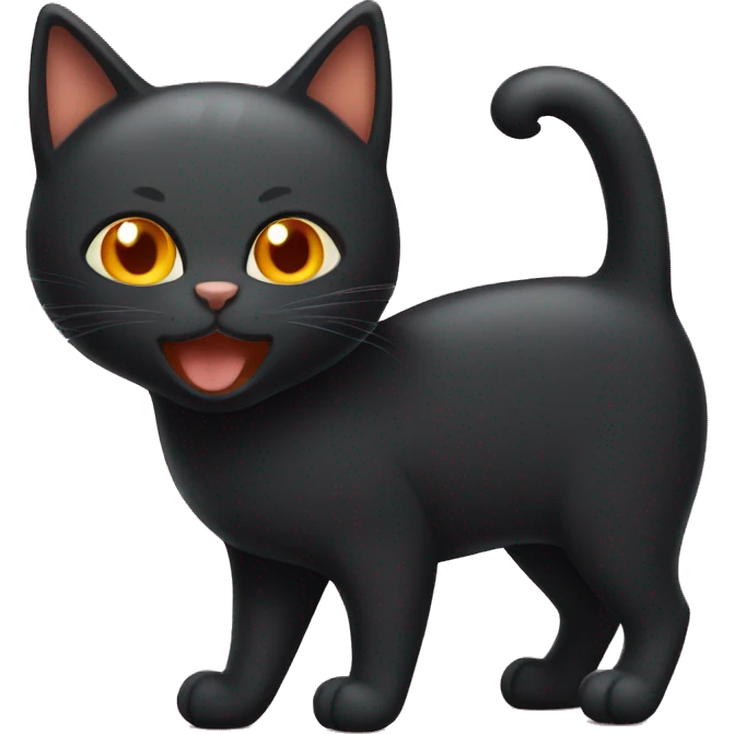 Black Cat and Orange Cat being happy emoji