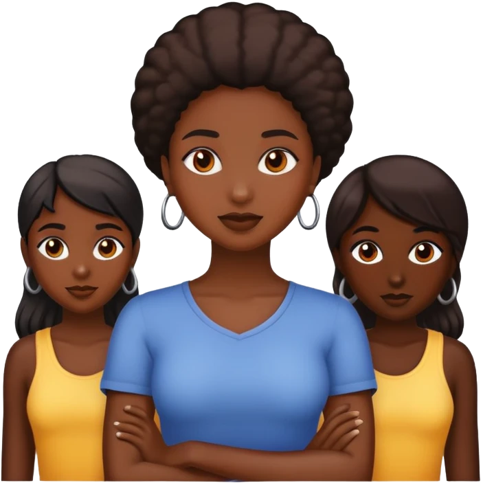 three dark skin girls  emoji