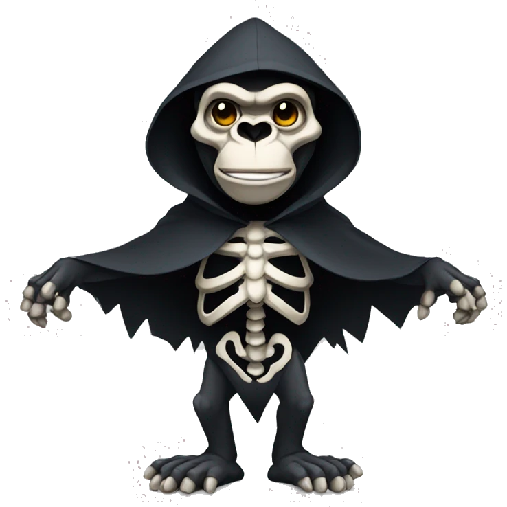 gorilla skeleton wearing a dark cloak emoji