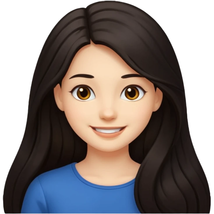 Girl with beautiful long dark hair emoji