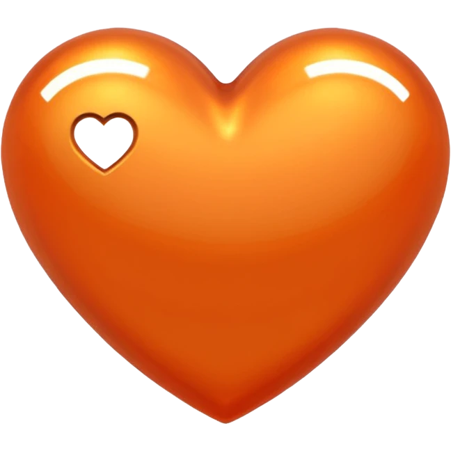 heart with a metallic orange finish emoji