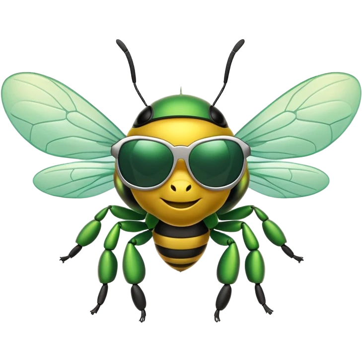 green bee wearing sunglasses emoji