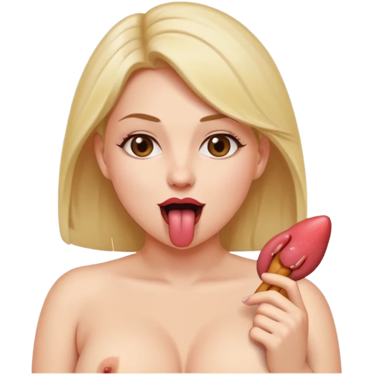 Big boobs naked tongue out emoji