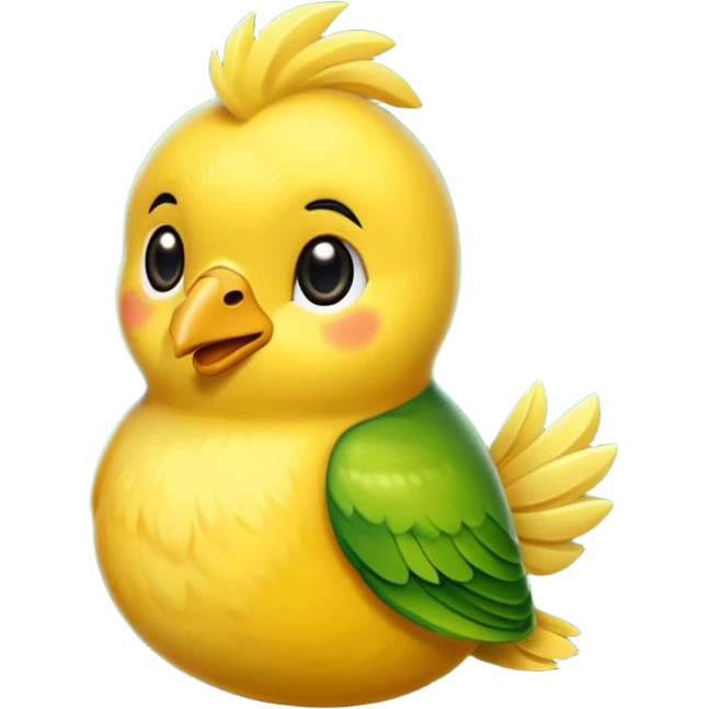 Ararajuba amarela com a ponta da asa verde emoji