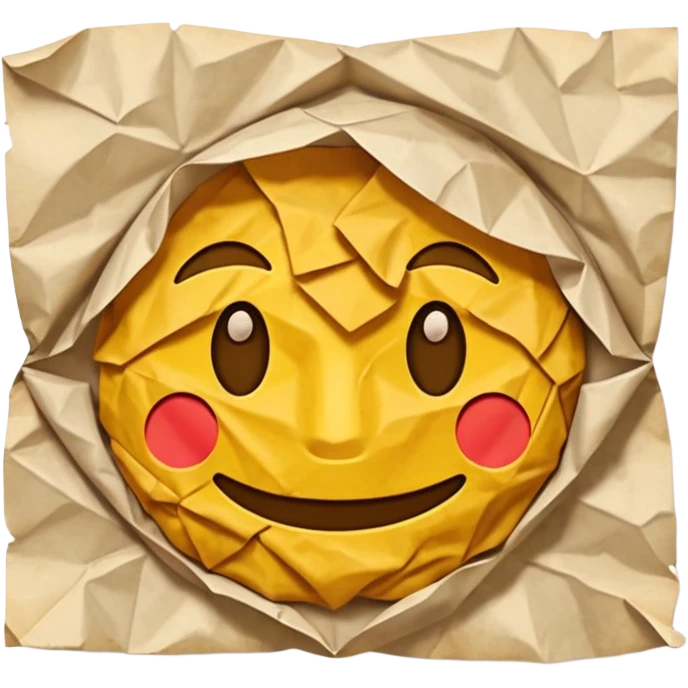2d paper with text unreadably written on emoji