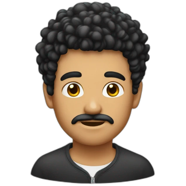 homme noir cheveux frisée emoji