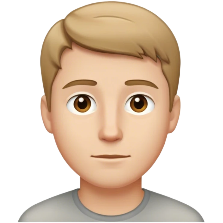 white male with short light brown hair straight emoji
