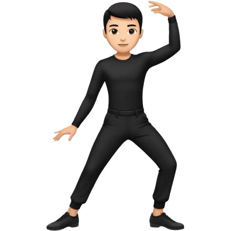 male dance choreographer with pants and shirt black hair  emoji