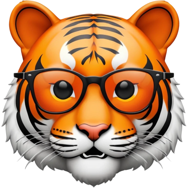 tiger face with dark lens sunglasses, cool expression emoji