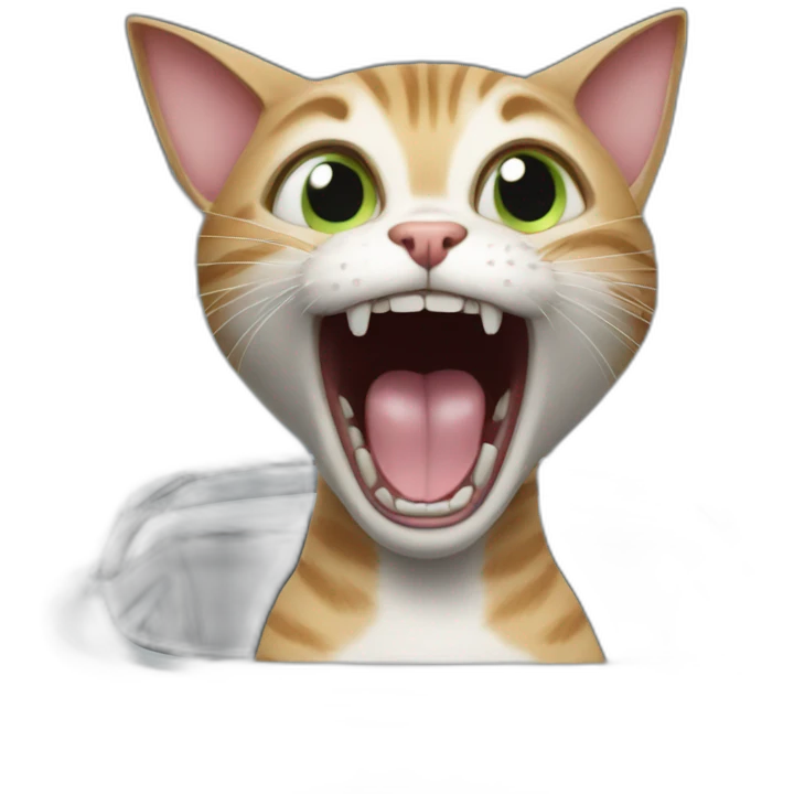 super screaming cat in car emoji
