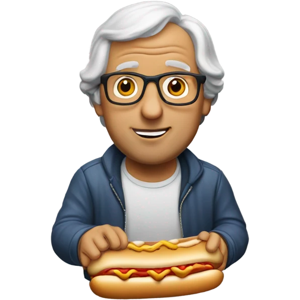 Chevy chase eating a hot dog emoji