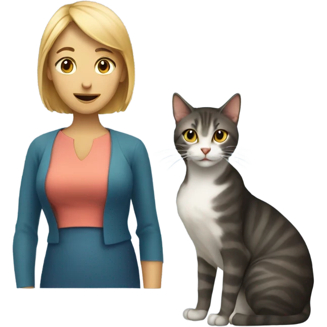 Cat with a woman emoji