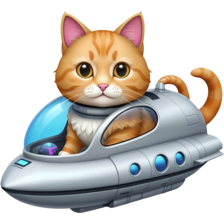 A cat riding a spaceship emoji