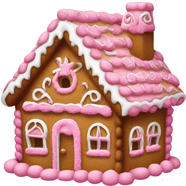 Gingerbread house pink emoji