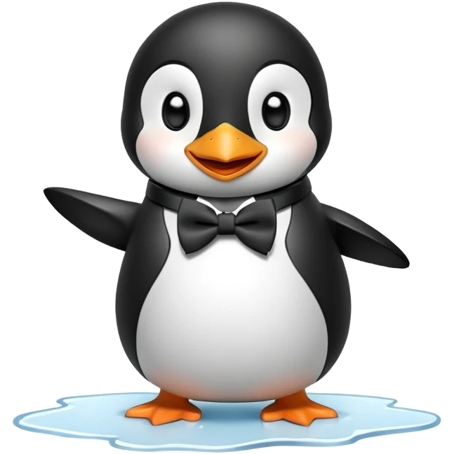 A penguin in love slipping on ice and laughing emoji