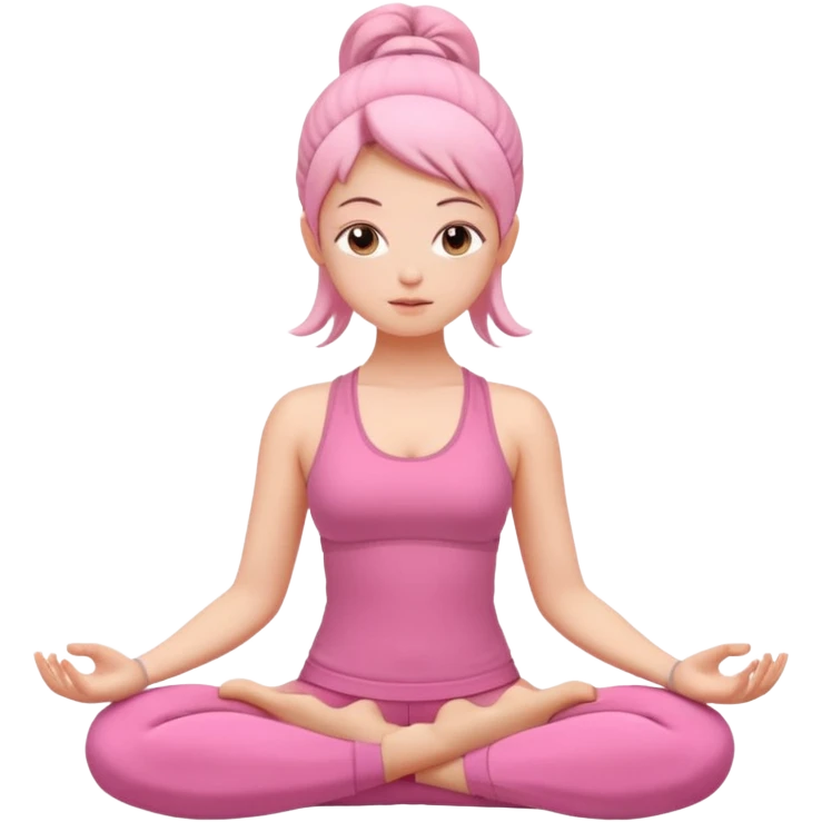 girl meditating with pink yoga set  emoji