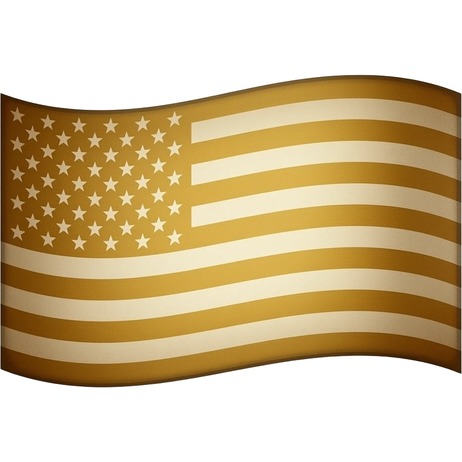 Rustic vintage gold American flag emoji
