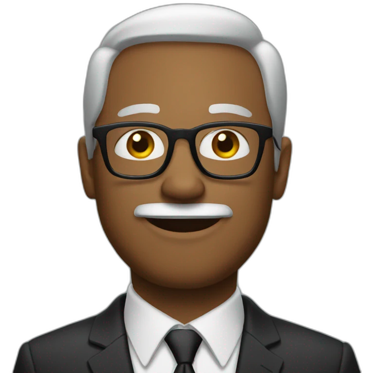 Man with glasses in a formal suit emoji