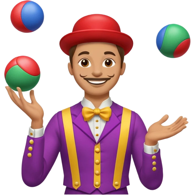 a Circus juggler juggling two balls emoji