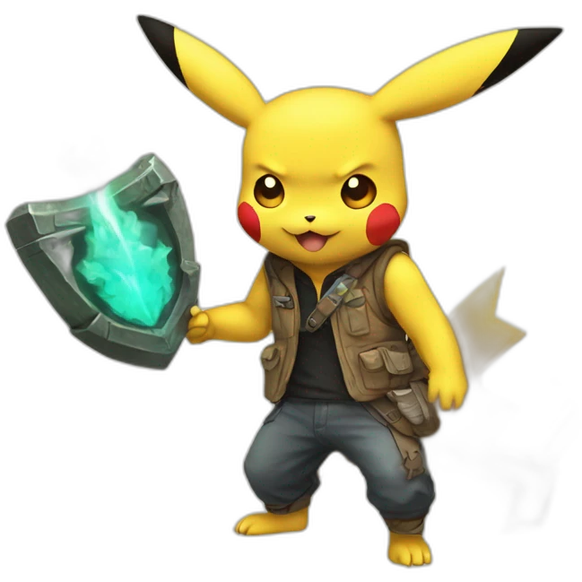 Pikachu avec dracofeu emoji