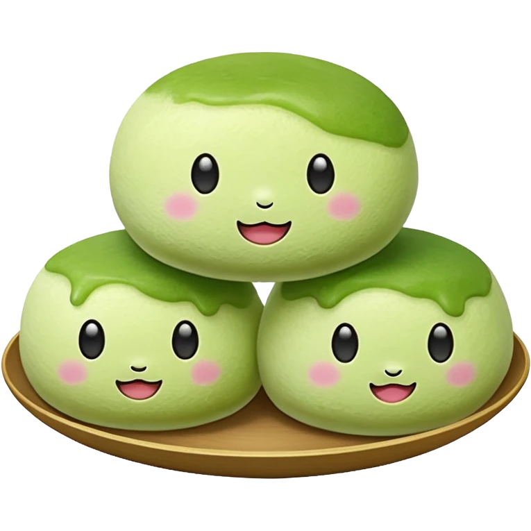 matcha flavored mochi cute face emoji