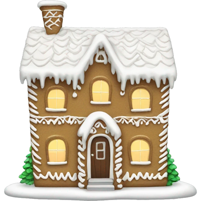 Cosy white gingerbread house  emoji