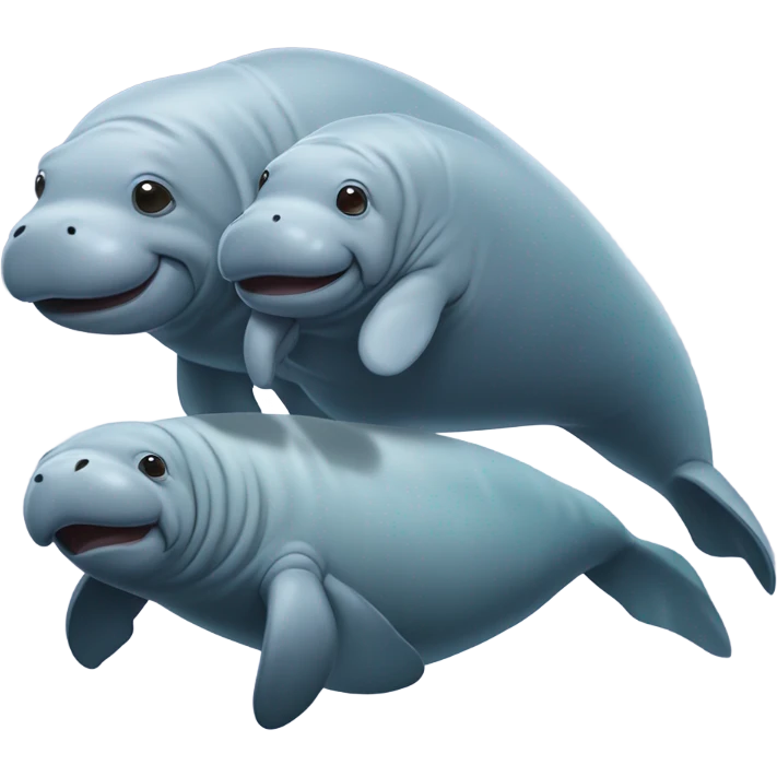 a family of mom, dad and son manatee emoji