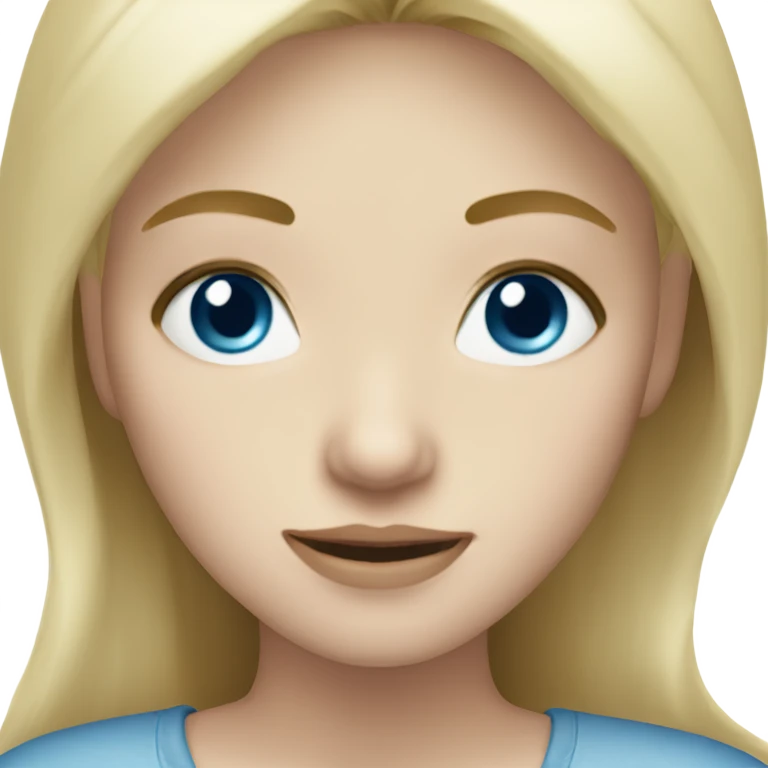 Blonde girl pale skin blue eyes emoji