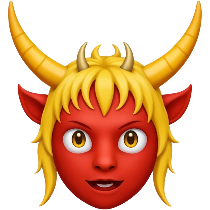 😈 emoji but red with yellow horns emoji
