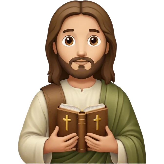 Jesus holding a Bible emoji