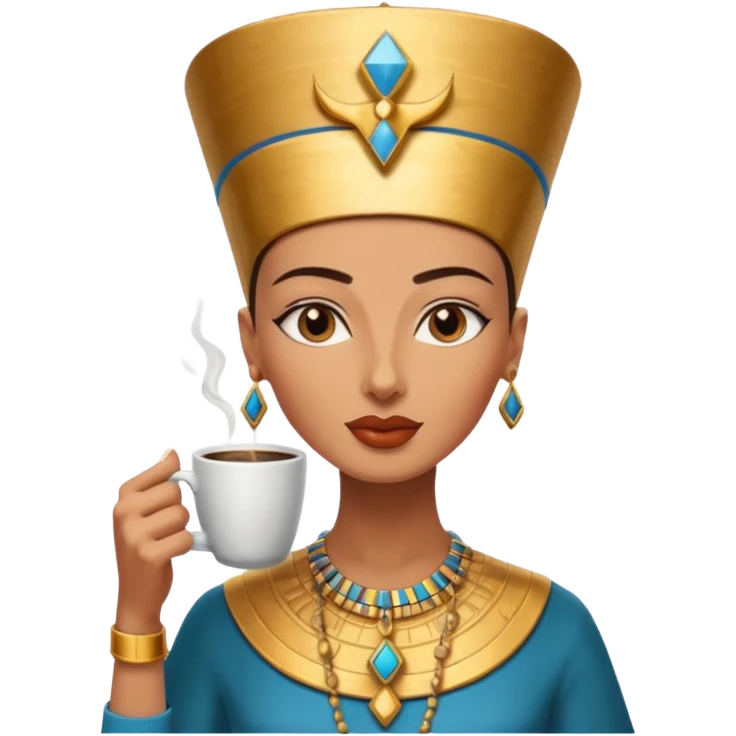 Nefertiti egypt woman drink coffee emoji