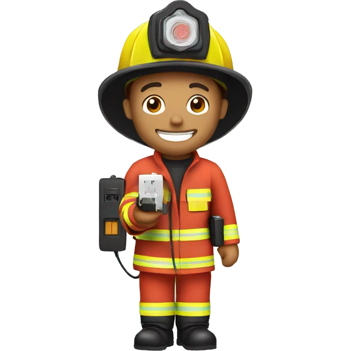 Firefighter holding a usb charger  emoji