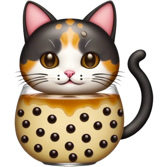 Cat as a boba tea emoji