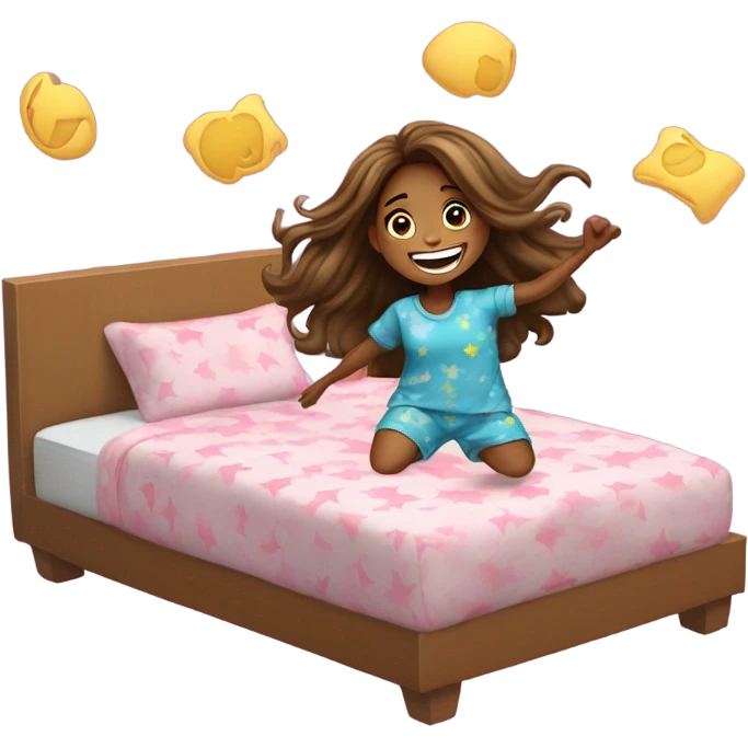 A girl Jumping in bed emoji