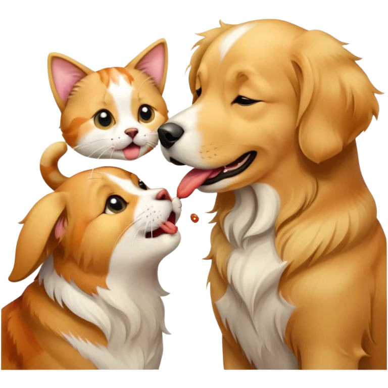 a cat licking dog emoji