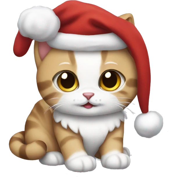 Cute Cat wearing a santa costume  emoji