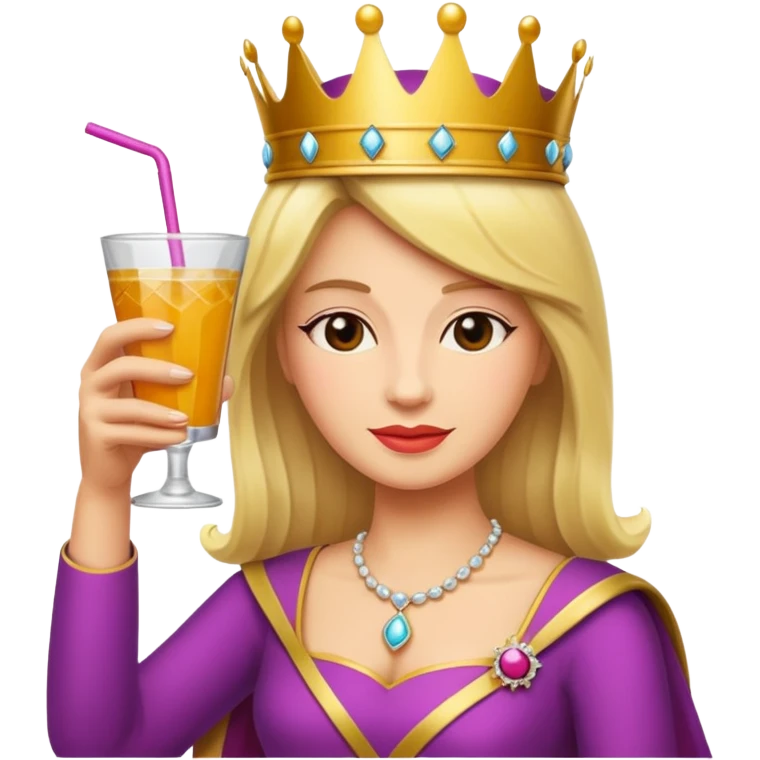 queen with drink emoji