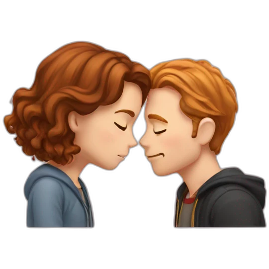 Hermione kissing Ron emoji