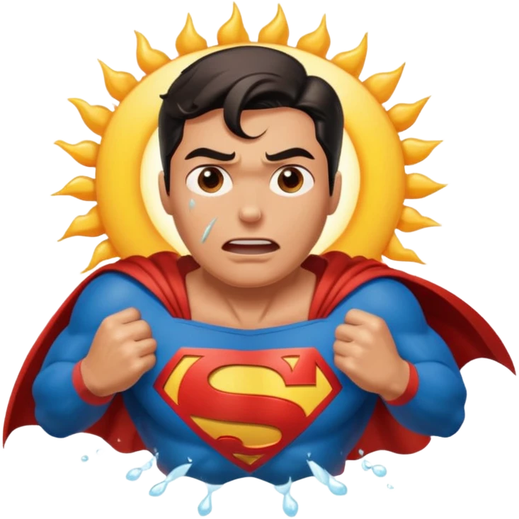 Superman spewing shit in the sun emoji