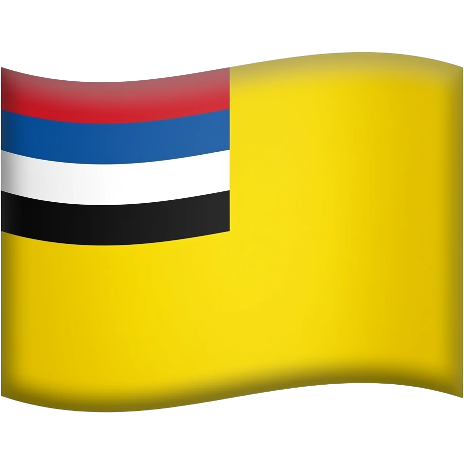 Rectangular Flag with upper left part from top to bottom red blue white black and the rest part is yellow emoji