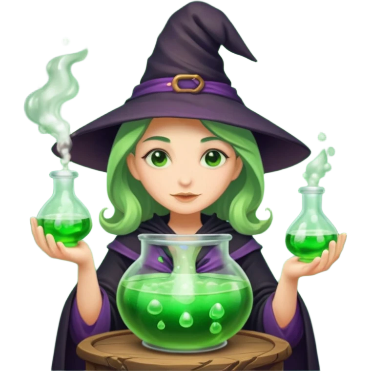 green witch cooking potion emoji