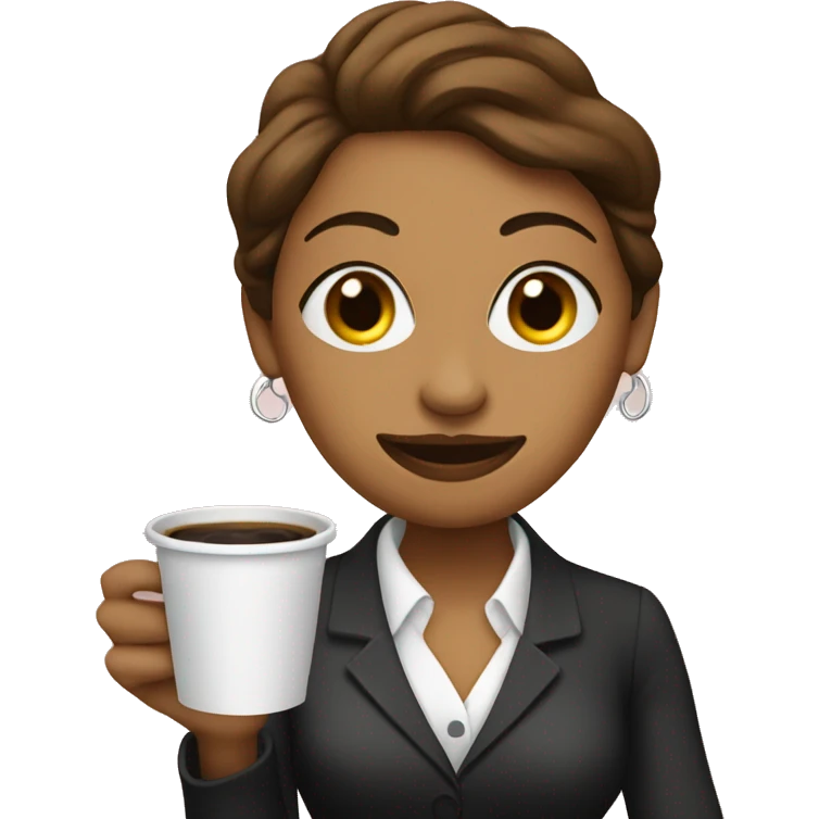 Ms.monoply holding coffee  emoji