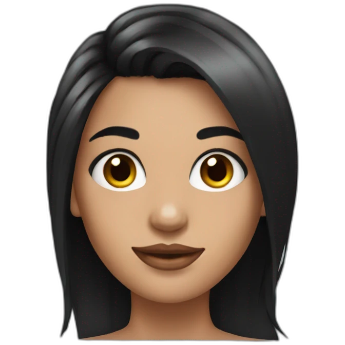 youg woman black hairs, piercing emoji