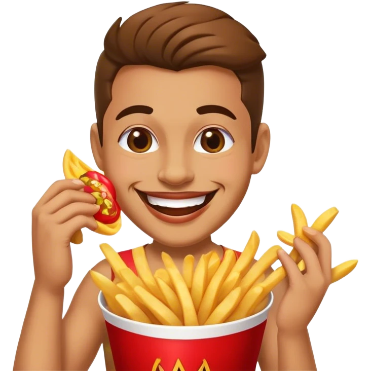 winking salsa dancer eating fries emoji
