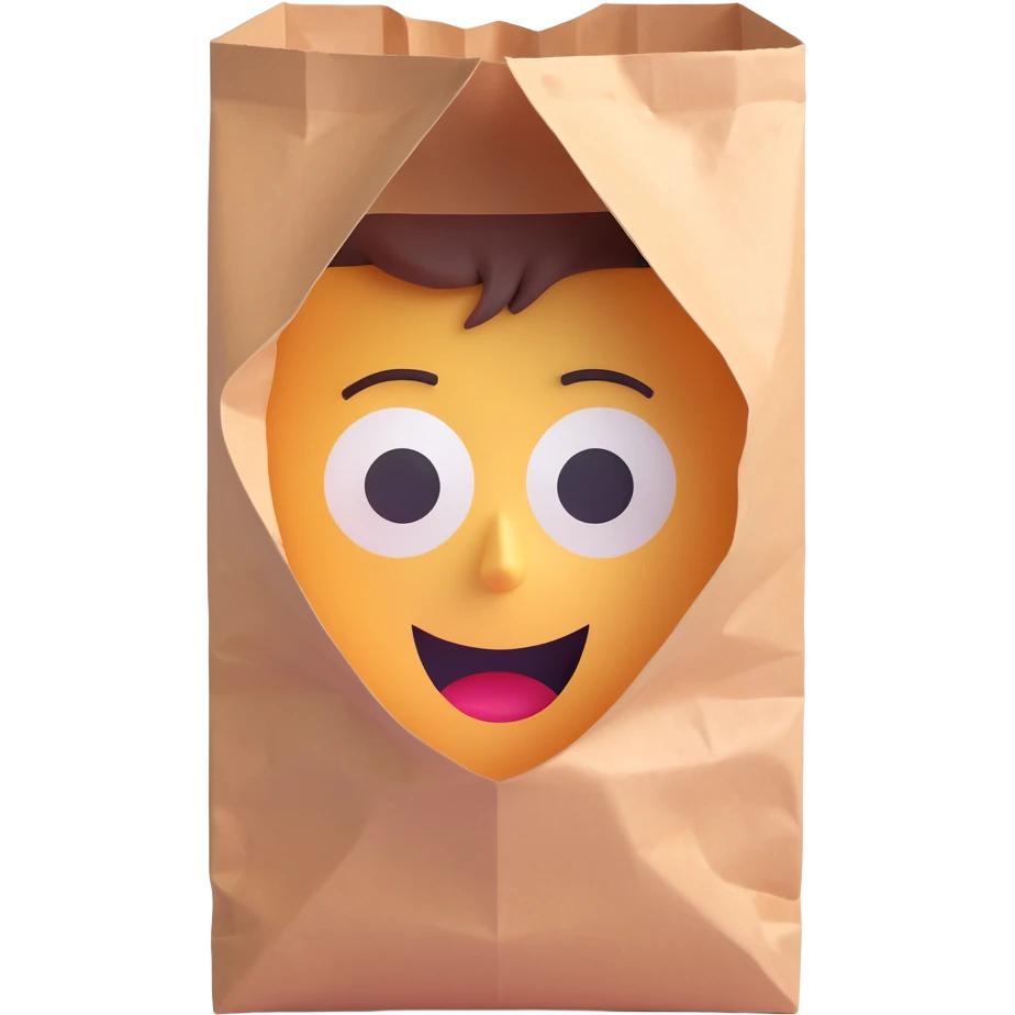 head inside a paper bag emoji