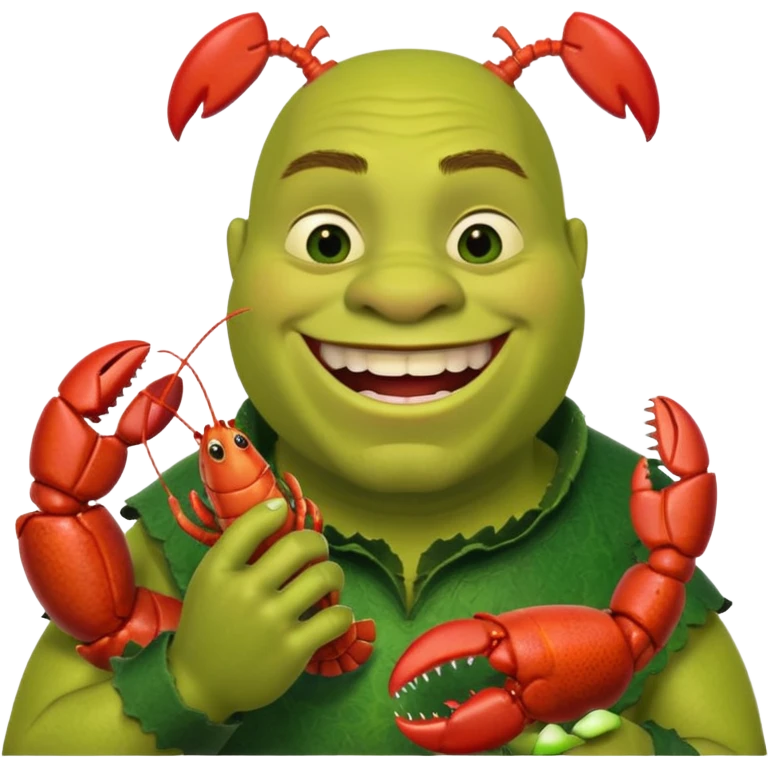 Shrek eating lobster emoji